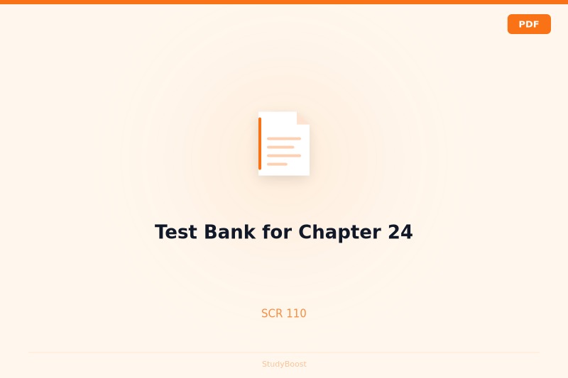 Test Bank for Chapter 24