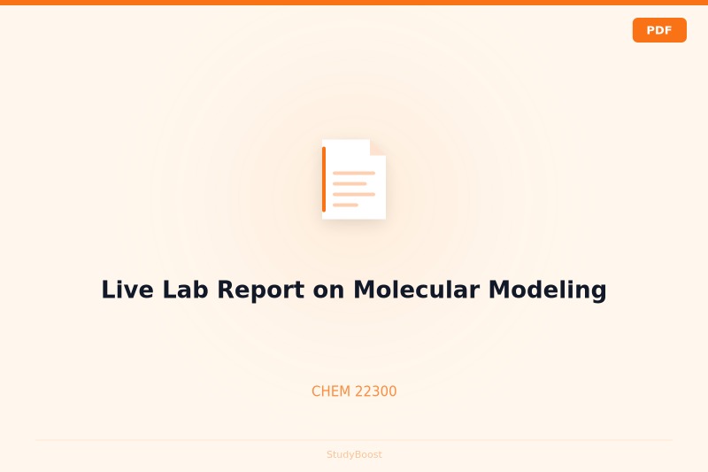 Live Lab Report on Molecular Modeling