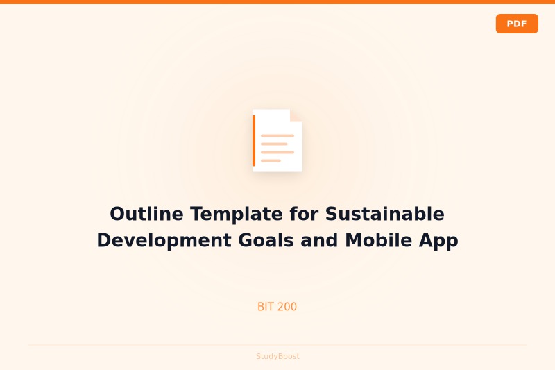 Outline Template for Sustainable Development Goals and Mobile App Requirements
