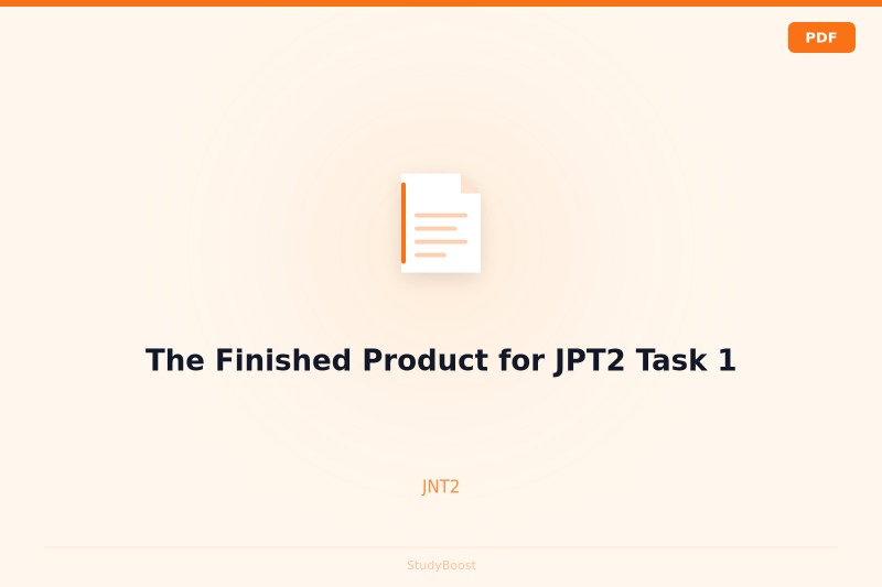 The Finished Product for JPT2 Task 1
