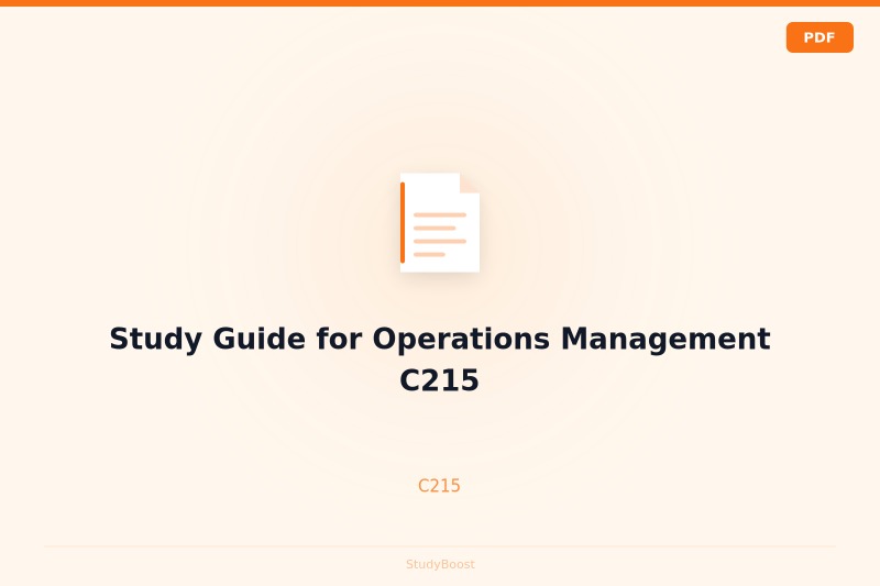 Study Guide for Operations Management C215