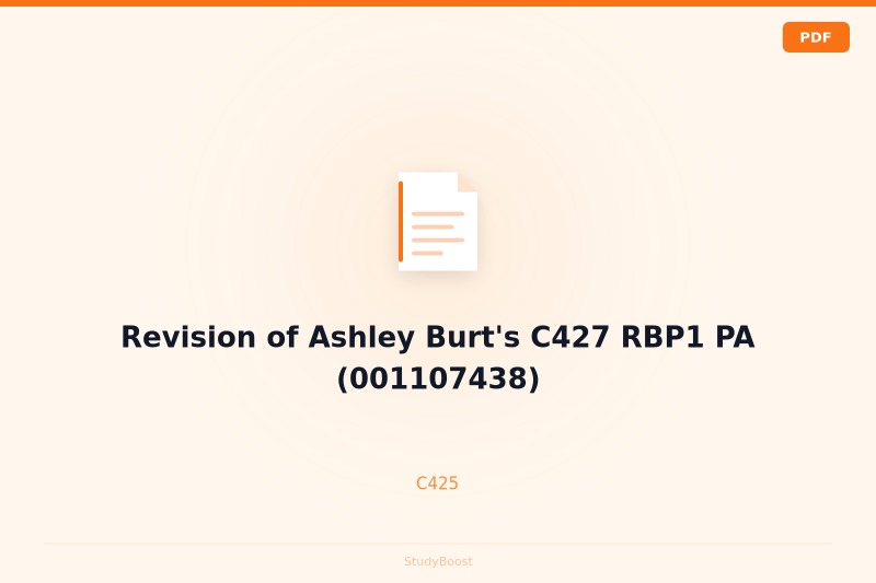 Revision of Ashley Burt's C427 RBP1 PA (001107438)