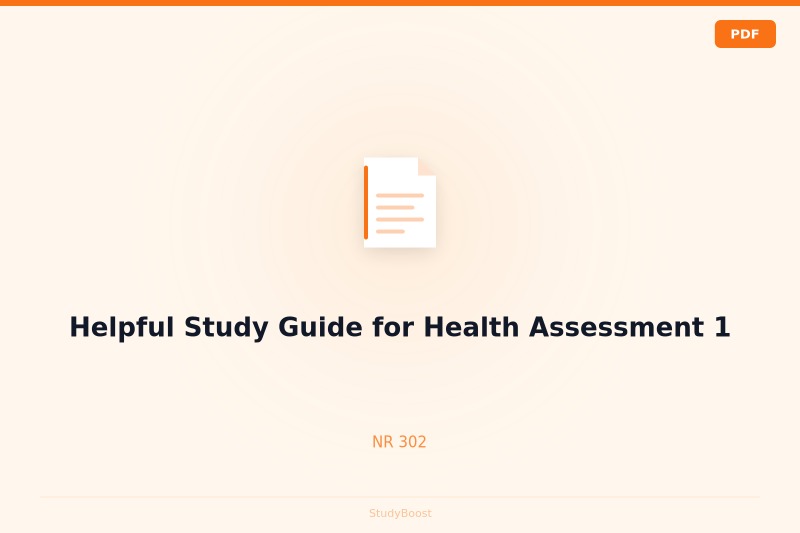 Helpful Study Guide for Health Assessment 1