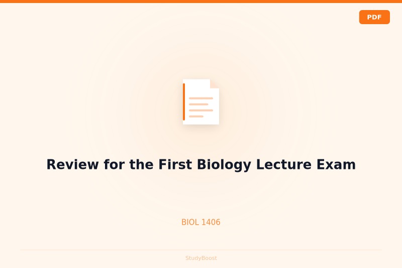 Review for the First Biology Lecture Exam
