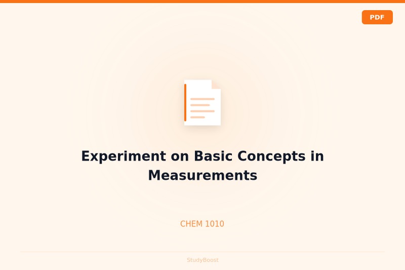 Experiment on Basic Concepts in Measurements