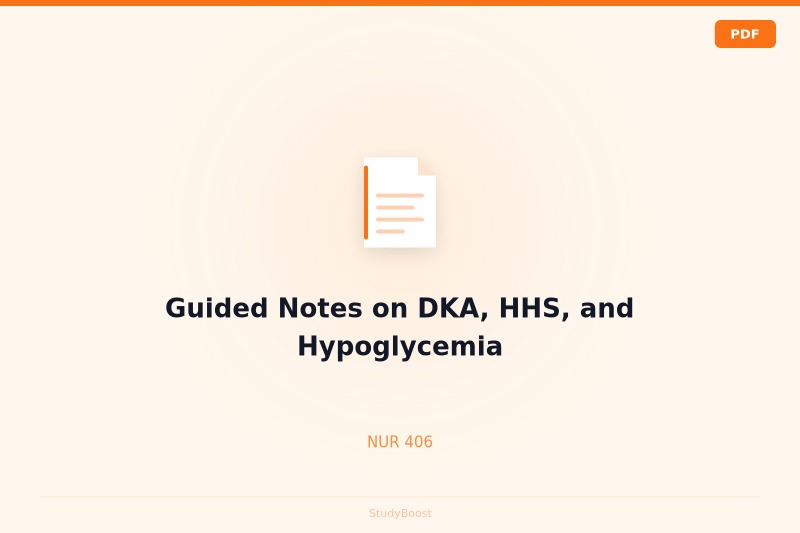 Guided Notes on DKA, HHS, and Hypoglycemia