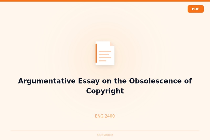 Argumentative Essay on the Obsolescence of Copyright