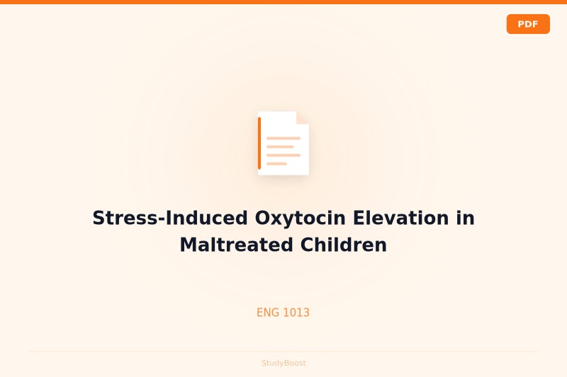 Stress-Induced Oxytocin Elevation in Maltreated Children