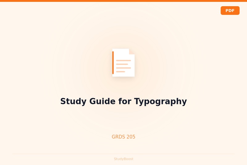 Study Guide for Typography
