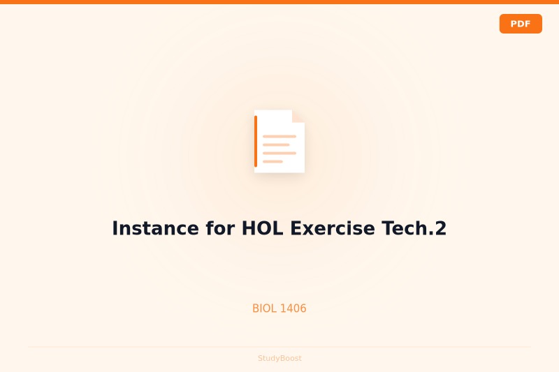 Instance for HOL Exercise Tech.2