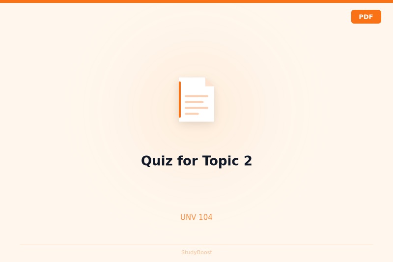 Quiz for Topic 2