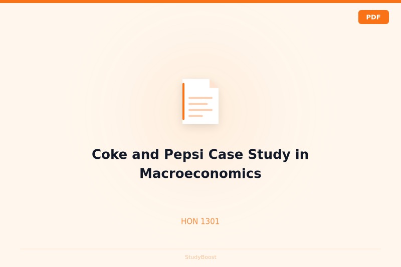 Coke and Pepsi Case Study in Macroeconomics