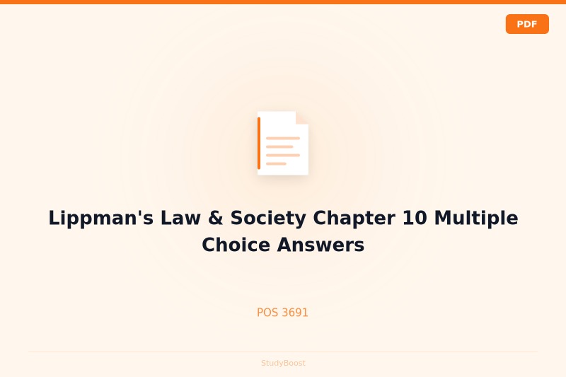 Lippman's Law & Society Chapter 10 Multiple Choice Answers