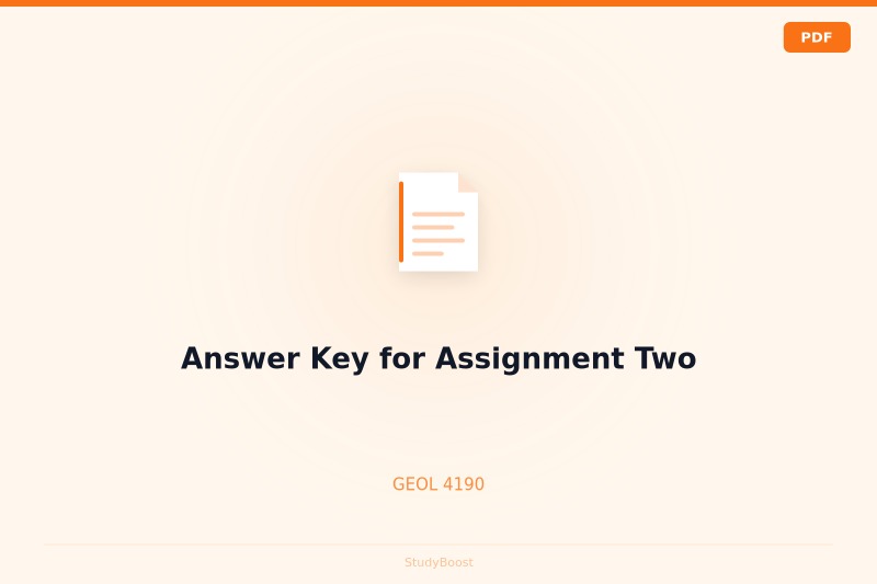 Answer Key for Assignment Two