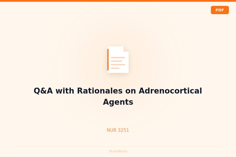 Q&A with Rationales on Adrenocortical Agents