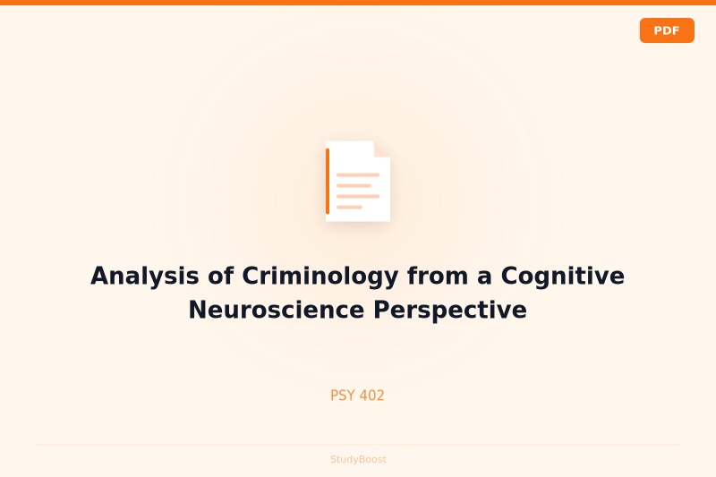 Analysis of Criminology from a Cognitive Neuroscience Perspective