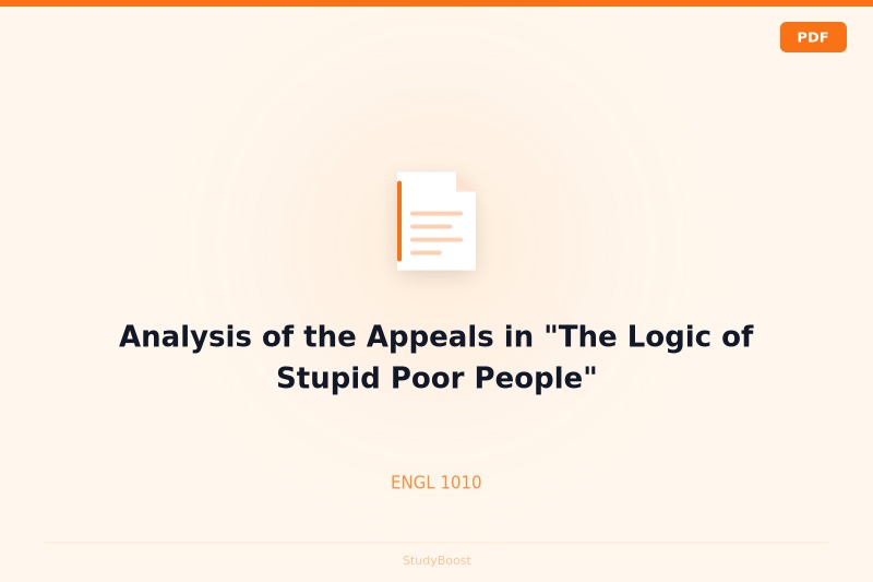 Analysis of the Appeals in "The Logic of Stupid Poor People"