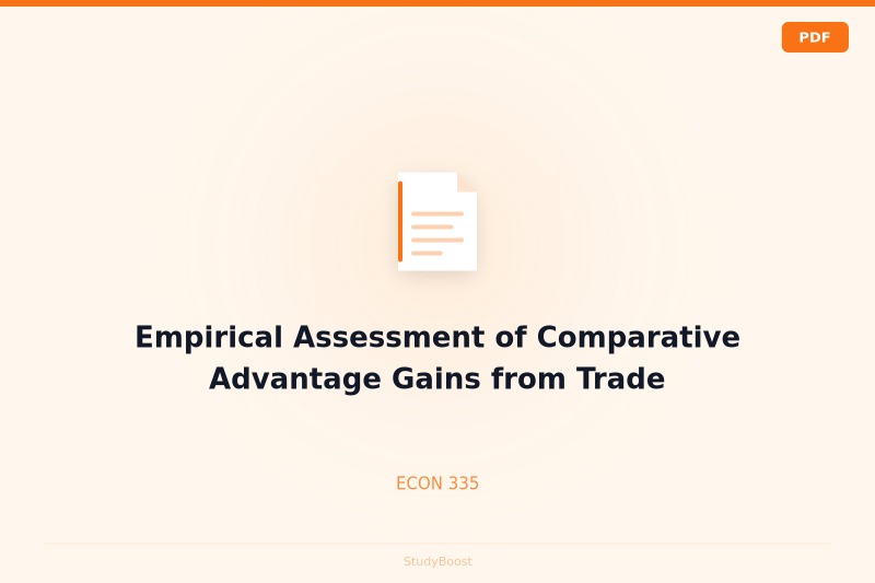 Empirical Assessment of Comparative Advantage Gains from Trade