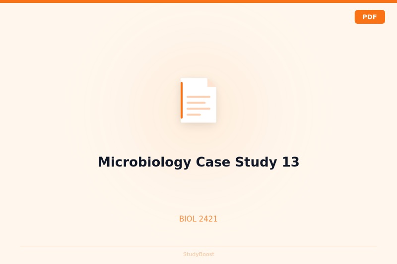 Microbiology Case Study 13