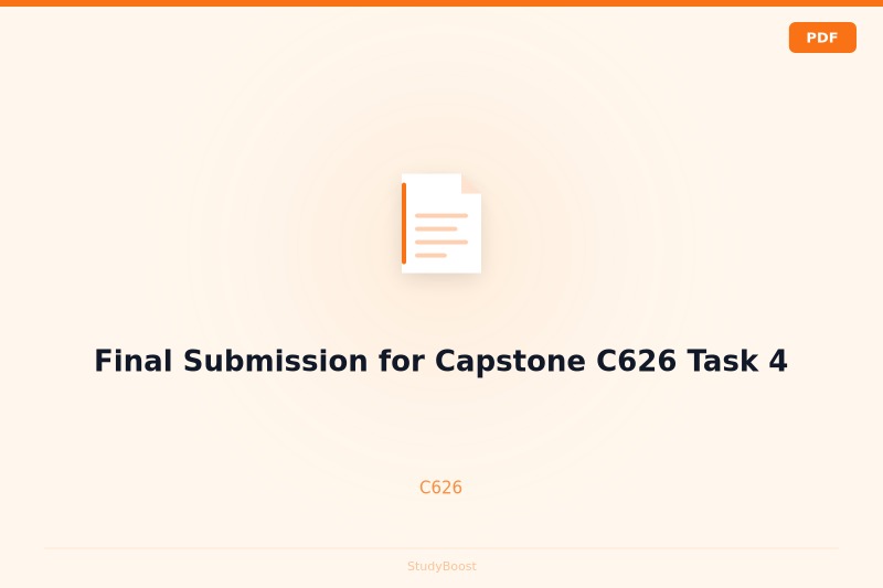 Final Submission for Capstone C626 Task 4