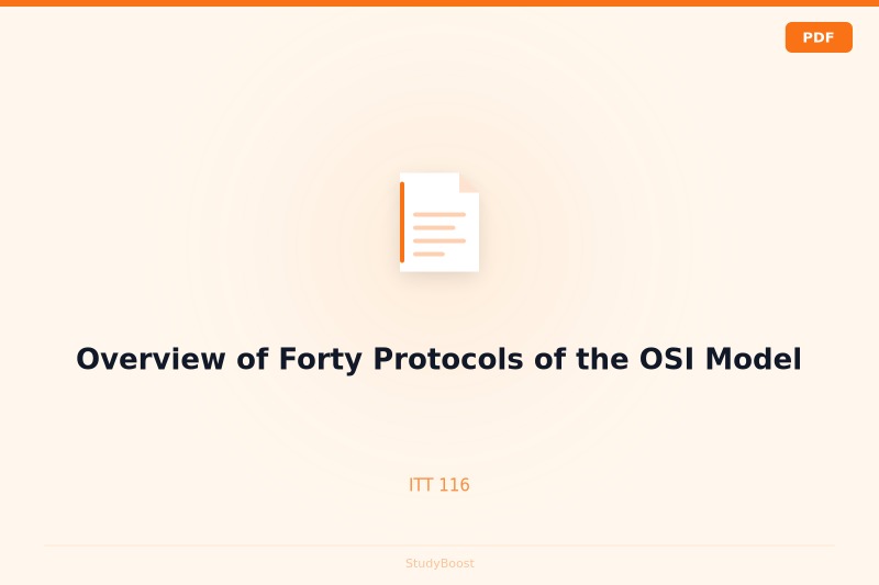 Overview of Forty Protocols of the OSI Model