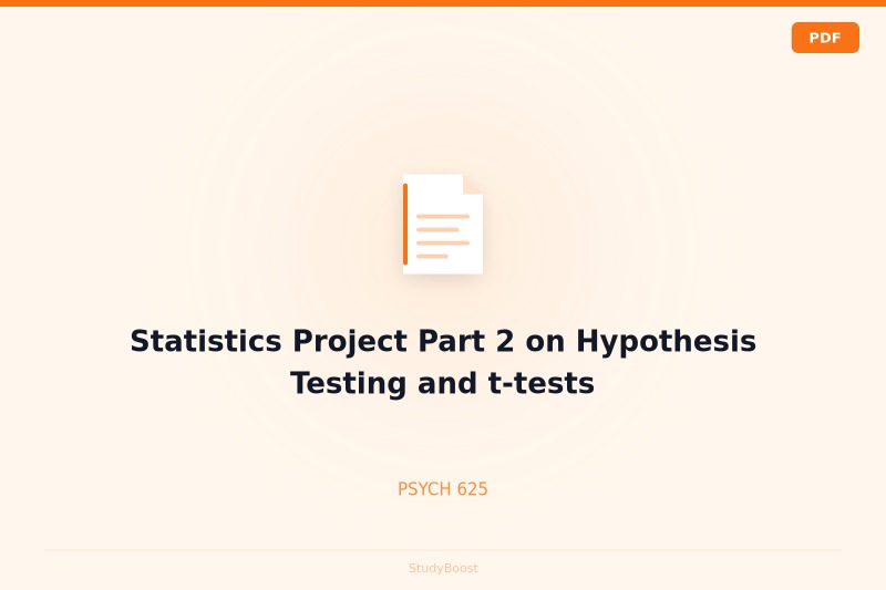 Statistics Project Part 2 on Hypothesis Testing and t-tests