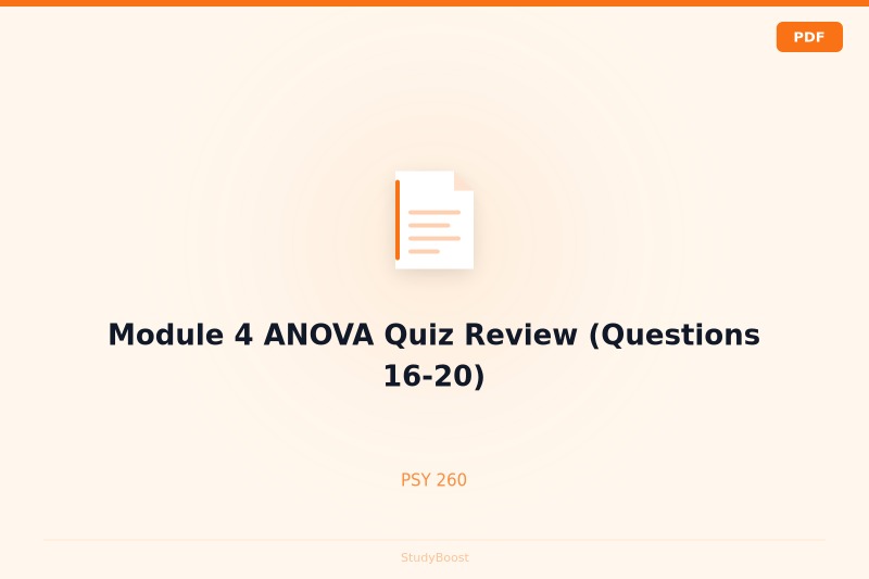 Module 4 ANOVA Quiz Review (Questions 16-20)