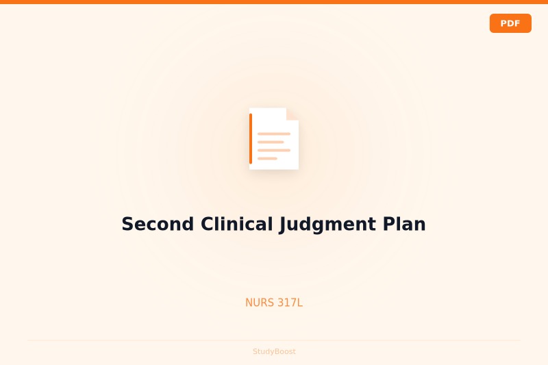 Second Clinical Judgment Plan