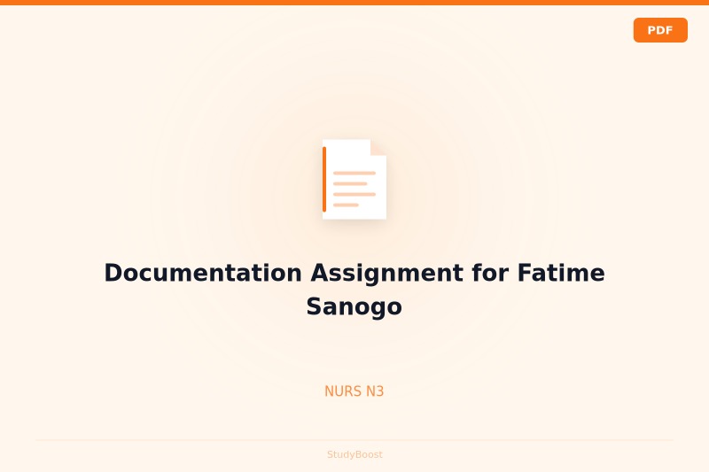 Documentation Assignment for Fatime Sanogo