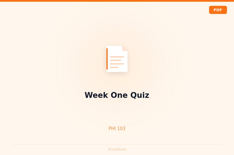 Week One Quiz