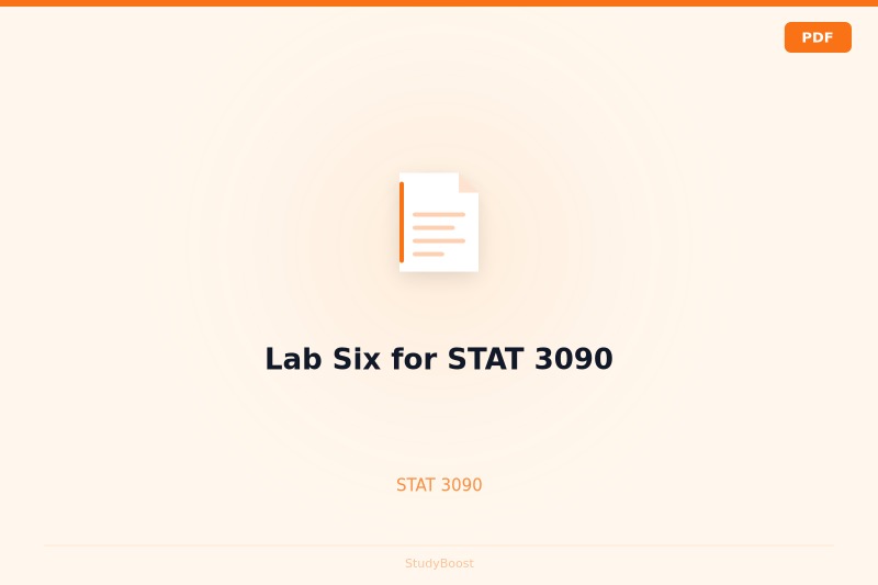 Lab Six for STAT 3090