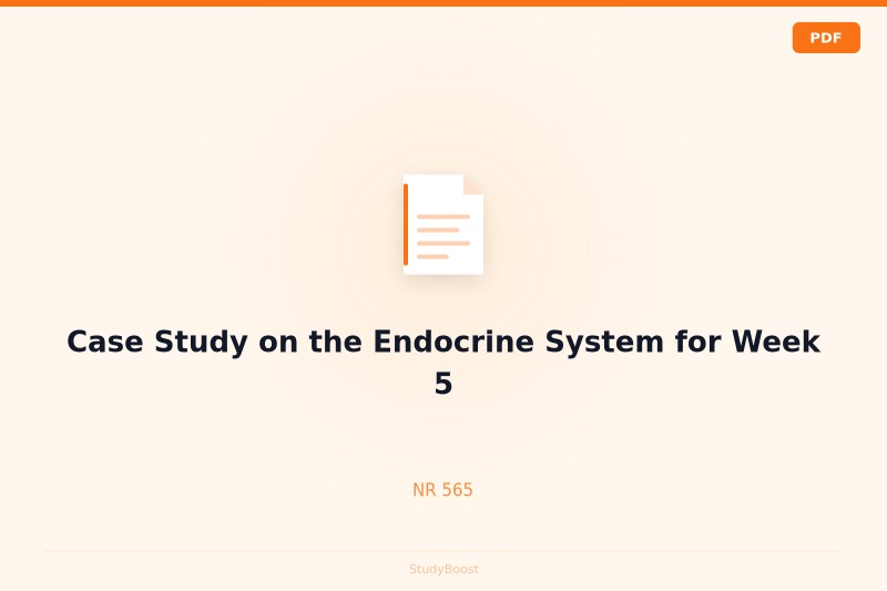 Case Study on the Endocrine System for Week 5