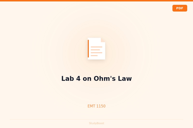 Lab 4 on Ohm's Law