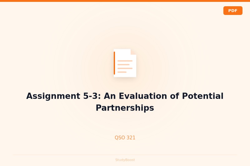 Assignment 5-3: An Evaluation of Potential Partnerships