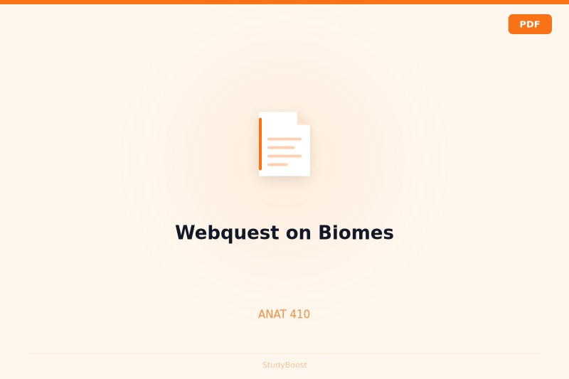 Webquest on Biomes