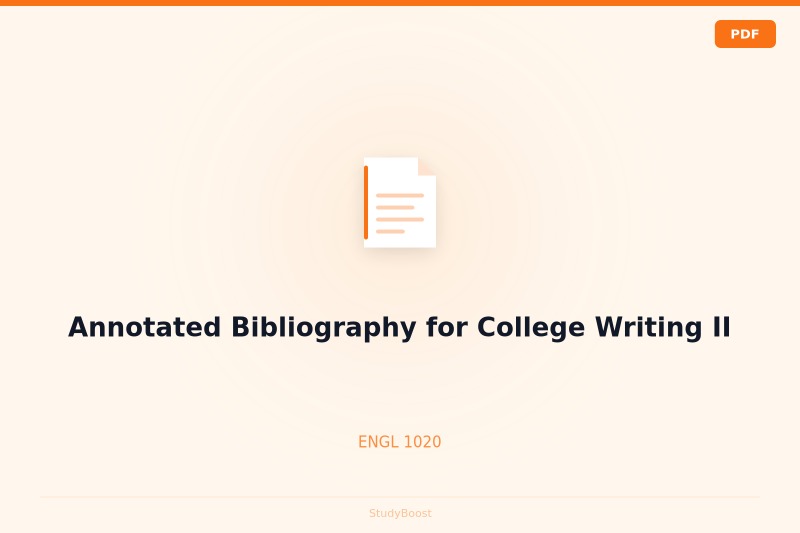 Annotated Bibliography for College Writing II