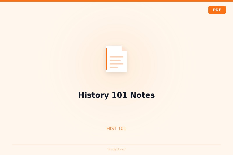 History 101 Notes