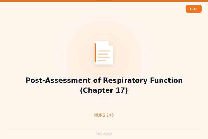Post-Assessment of Respiratory Function (Chapter 17)