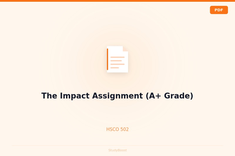 The Impact Assignment (A+ Grade)