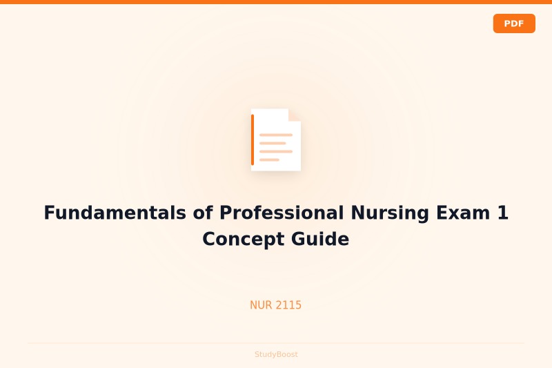 Fundamentals of Professional Nursing Exam 1 Concept Guide