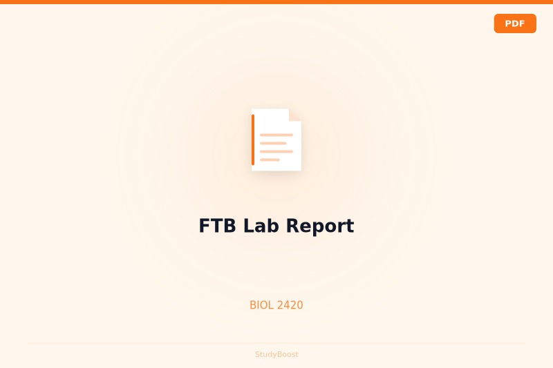 FTB Lab Report