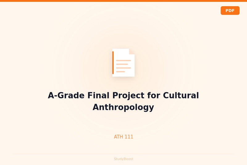 A-Grade Final Project for Cultural Anthropology