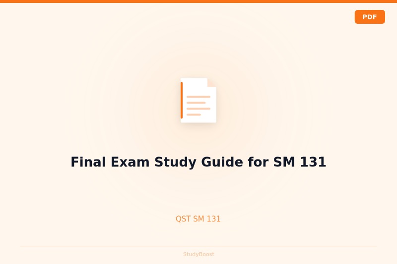 Final Exam Study Guide for SM 131