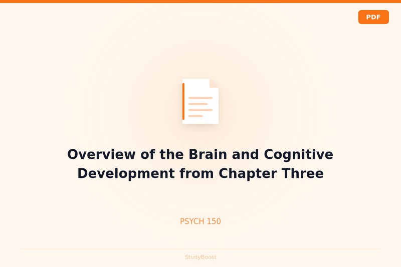 Overview of the Brain and Cognitive Development from Chapter Three