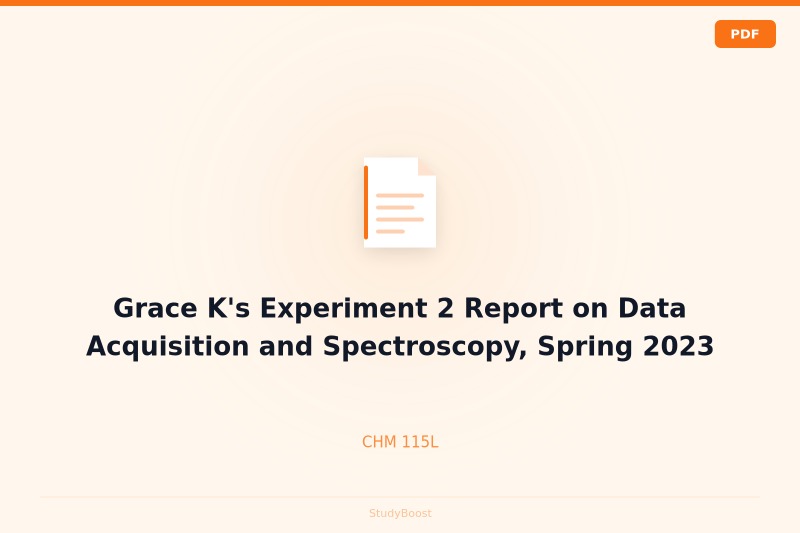 Grace K's Experiment 2 Report on Data Acquisition and Spectroscopy, Spring 2023