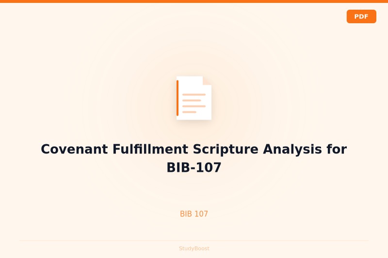 Covenant Fulfillment Scripture Analysis for BIB-107