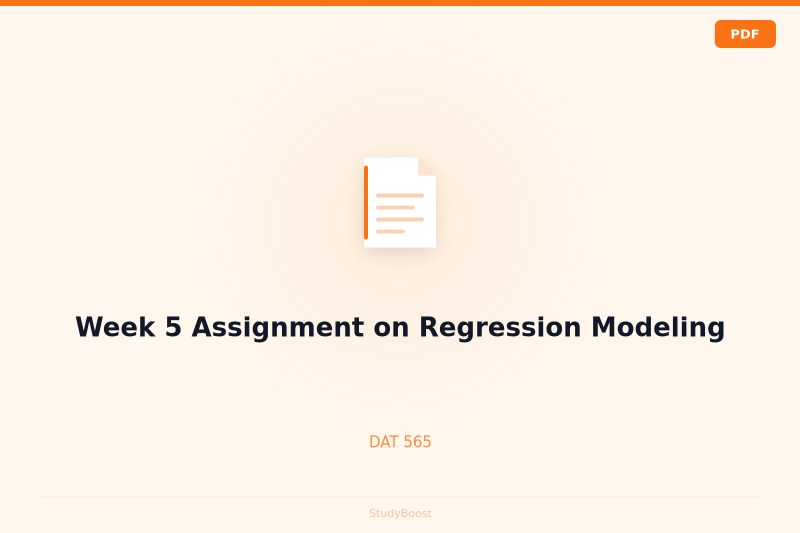 Week 5 Assignment on Regression Modeling