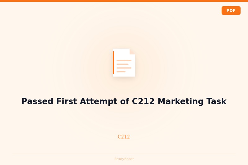 Passed First Attempt of C212 Marketing Task