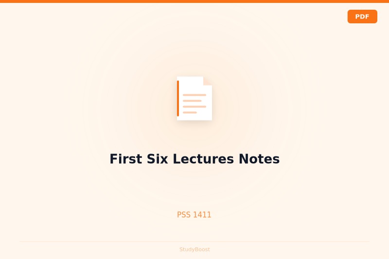 First Six Lectures Notes
