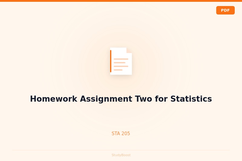 Homework Assignment Two for Statistics